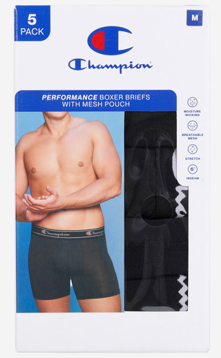 Thumbnail 1: Champion Men's 5 Pk Performance Boxer Briefs 