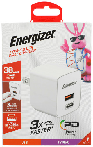 Thumbnail 2: Energizer 38W Type-C & USB Wall Charger 