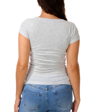 Thumbnail 1: Madden Girl Junior's Short Sleeve V Neck Tee  