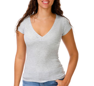 Thumbnail 2: Madden Girl Junior's Short Sleeve V Neck Tee  