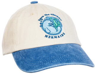 Thumbnail 1: Chubby Mermaids Women's Embroidered Manatee Baseball Hat 