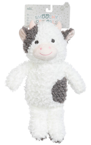 Thumbnail 1: Smoochy Pet Pals 14" Fuzzy Cow Dog Toy 