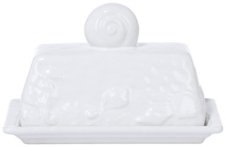 Thumbnail 1: Sand + Sea 7 in Ceramic Coastal Butter Dish 
