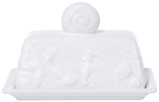 Thumbnail 3: Sand + Sea 7 in Ceramic Coastal Butter Dish 