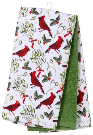 Thumbnail 1: Rockhill Home 3 Pk Christmas Cardinal Kitchen Towels  