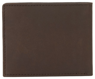 Thumbnail 3: Wrangler Men's Brown Bifold Wallet w/ Woven Patch 
