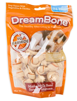 Thumbnail 1: DREAM BONE Sweet Potato Mini Bone Chews 24 Pack 