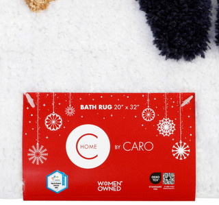 Thumbnail 1: Caro Home 20x32 Midnight Blue Christmas Trees Bath Rug 