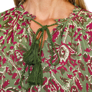 Thumbnail 2: FARMERS MARKET Women's Long Sleeve Drifting Flower Print Peasant Top  