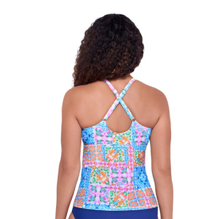 Thumbnail 1: American Beach High Neck Keyhole Tankini Top 