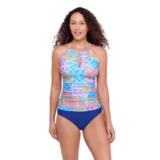 Thumbnail 2: American Beach High Neck Keyhole Tankini Top 
