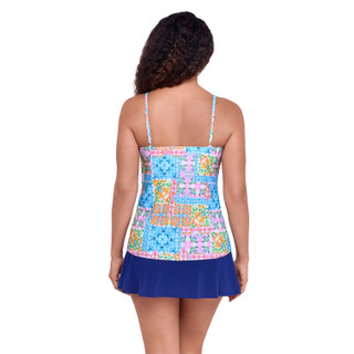 Thumbnail 3: American Beach Ikat Confetti Flounce Tankini Top 