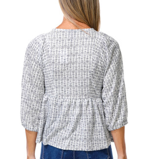 Thumbnail 2: Bobeau Women's Petite 3/4 Sleeve Caty Dolman Boho Top 