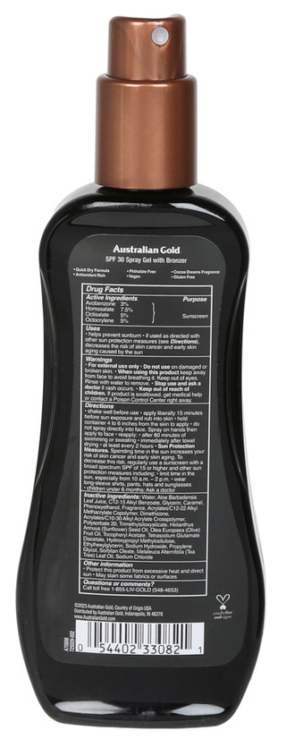 Thumbnail 2: AUSTRALIAN GOLD 8 oz Instant Bronzer SPF 30 Spray Gel Sunscreen  
