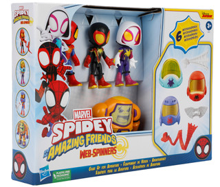 Thumbnail 1: Marvel 6 Pc Spidey And Amazing Friends Gear Up Adventure Toy Set 