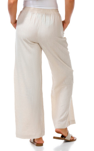 Thumbnail 1: LOVEGEN Juniors' Linen Wide Leg Drawstring Pants 