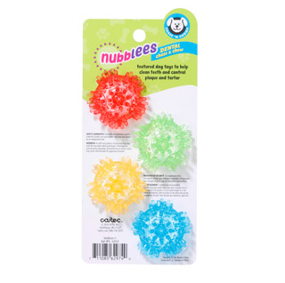 Thumbnail 2: CHASE N CHOMP 4 Pk Small Nubblees Spiky Squeaker Balls for Dogs  
