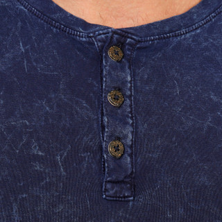 Thumbnail 1: Maori Hook Men's Short Sleeve Marble Wash Henley Shirt 