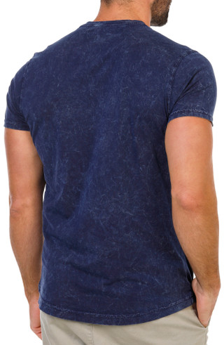 Thumbnail 2: Maori Hook Men's Short Sleeve Marble Wash Henley Shirt 