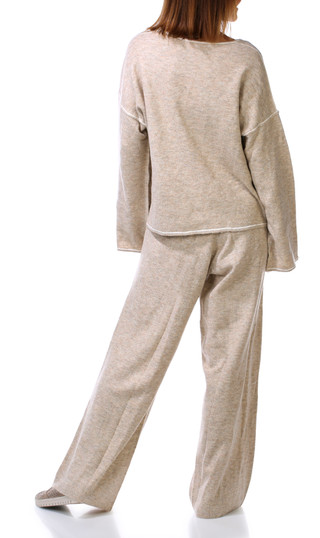 Thumbnail 1: Vince Camuto 2 Pc Women's Long Sleeve Sweater Pant Set w/ Contrast Piping 