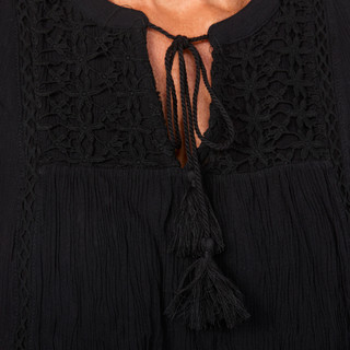Thumbnail 3: Angels Forever Young Women's Sleeveless Split Neck Tie Front Top 