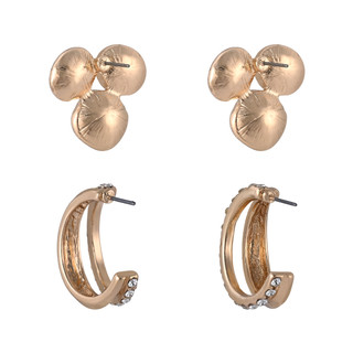 Thumbnail 1: Laundry 2 Pr Multi Crystal Stud and Hoop Earrings 