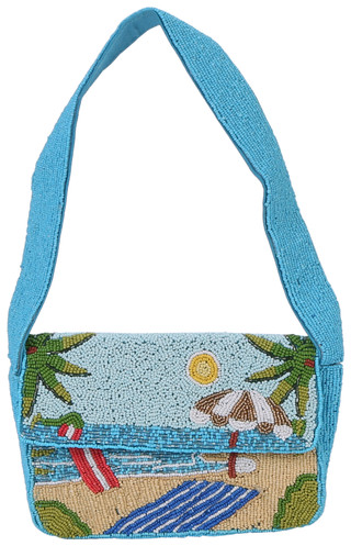 Thumbnail 3: SOL AND MER Women's Beaded Tropical Vacation Baguette Shoulder Bag  