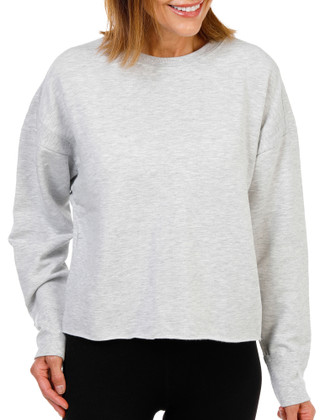Thumbnail 3: HARMONY & BALANCE Women's Keyhole Back Long Sleeve Fleece Top 