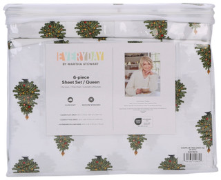 Thumbnail 1: Martha Stewart Sugarplum Trees Holiday Sheet Set 