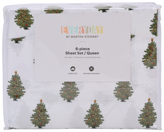 Thumbnail 2: Martha Stewart Sugarplum Trees Holiday Sheet Set 