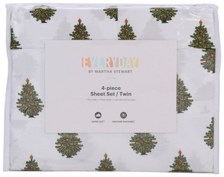 Thumbnail 7: Martha Stewart Sugarplum Trees Holiday Sheet Set 