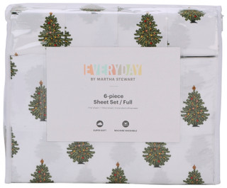 Thumbnail 11: Martha Stewart Sugarplum Trees Holiday Sheet Set 