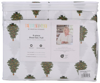 Thumbnail 12: Martha Stewart Sugarplum Trees Holiday Sheet Set 