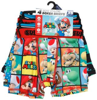 Thumbnail 2: Super Mario Boys 4 Pk Mario Athletic Boxer Briefs  