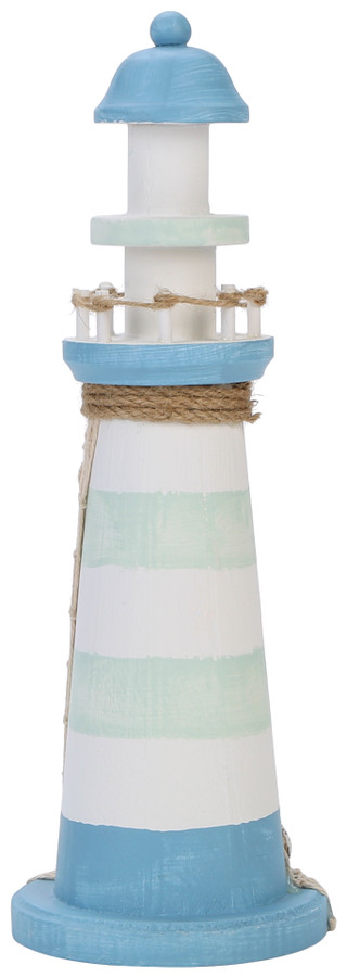 Thumbnail 1: Fancy That 14 In Blue Wooden Lighthouse with Netting Accent 