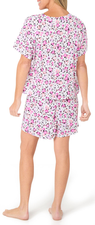 Thumbnail 1: Hue Women's 2 Pc Short Sleeve Print Pajama Shorts Set 