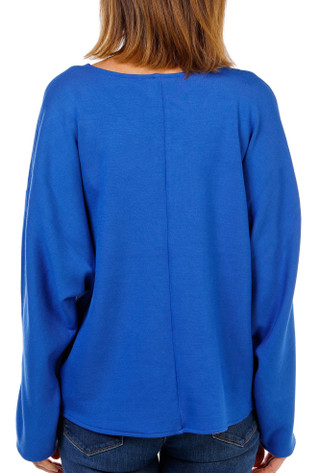 Thumbnail 2: Chelsea & Theodore Women's Long Sleeve V-Neck Drop Shoulder Top  