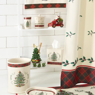Thumbnail 3: Spode Christmas Tree Tartan Bathroom Tumbler 