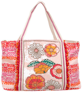 Thumbnail 1: AMERICA AND BEYOND Floral Fiesta Embellished Tote 
