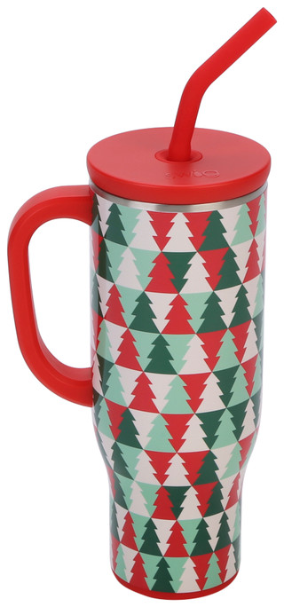 Thumbnail 1: Swig 30 oz Christmas Pines Stainless Steel Mega Mug 