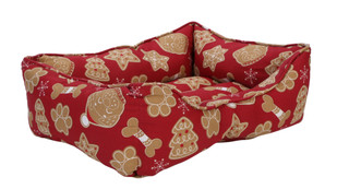 Thumbnail 1: HOUND HOME 21x18x7 Christmas Ginger Bread Cuddler Pet Bed  