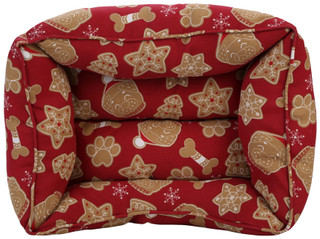 Thumbnail 3: HOUND HOME 21x18x7 Christmas Ginger Bread Cuddler Pet Bed  