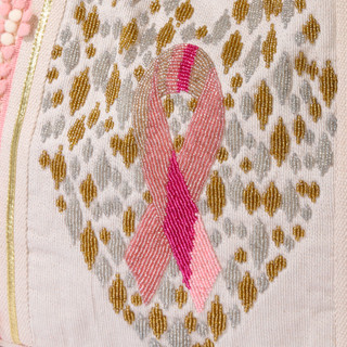 Thumbnail 2: AMERICA AND BEYOND Breast Cancer Awareness Tote Bag with Pink Ribbon Embroidery 