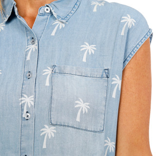 Thumbnail 1: ELIE TAHARI Women's Tencel Palm Button Down Top 