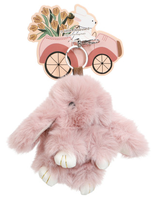 Thumbnail 2: ORLY Gray Fuzzy Bunny Bag Charm 