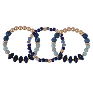 Thumbnail 1: RACHEL ROY 3 Pr Stone Beads Stretch Bracelet Set 