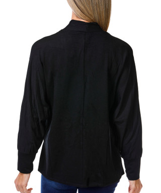 Thumbnail 2: Bobeau Women's Petite Long Sleeve Open Front Cardigan Top 