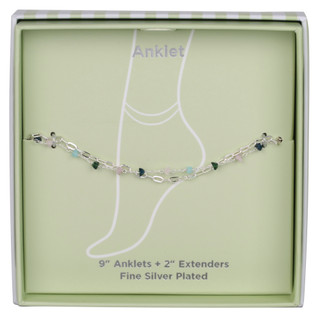 Thumbnail 2: Danecraft Silver Plated Multi-Layer Anklet 