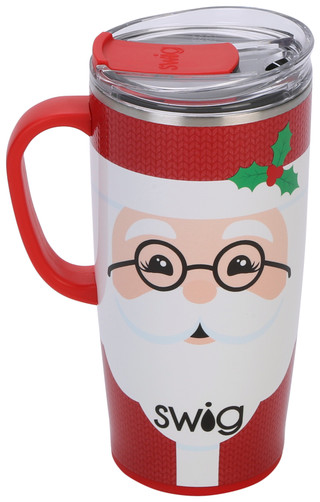 Thumbnail 1: Swig 22 oz Christmas Santa Stainless Steel Travel Mug  