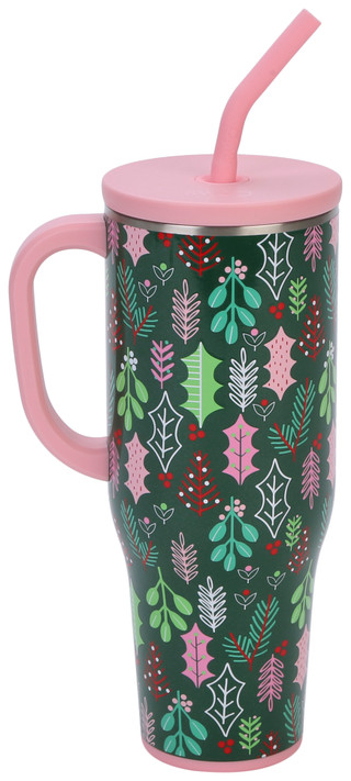 Thumbnail 2: Swig 40 oz Christmas Mistletoe Stainless Steel Mega Mug  